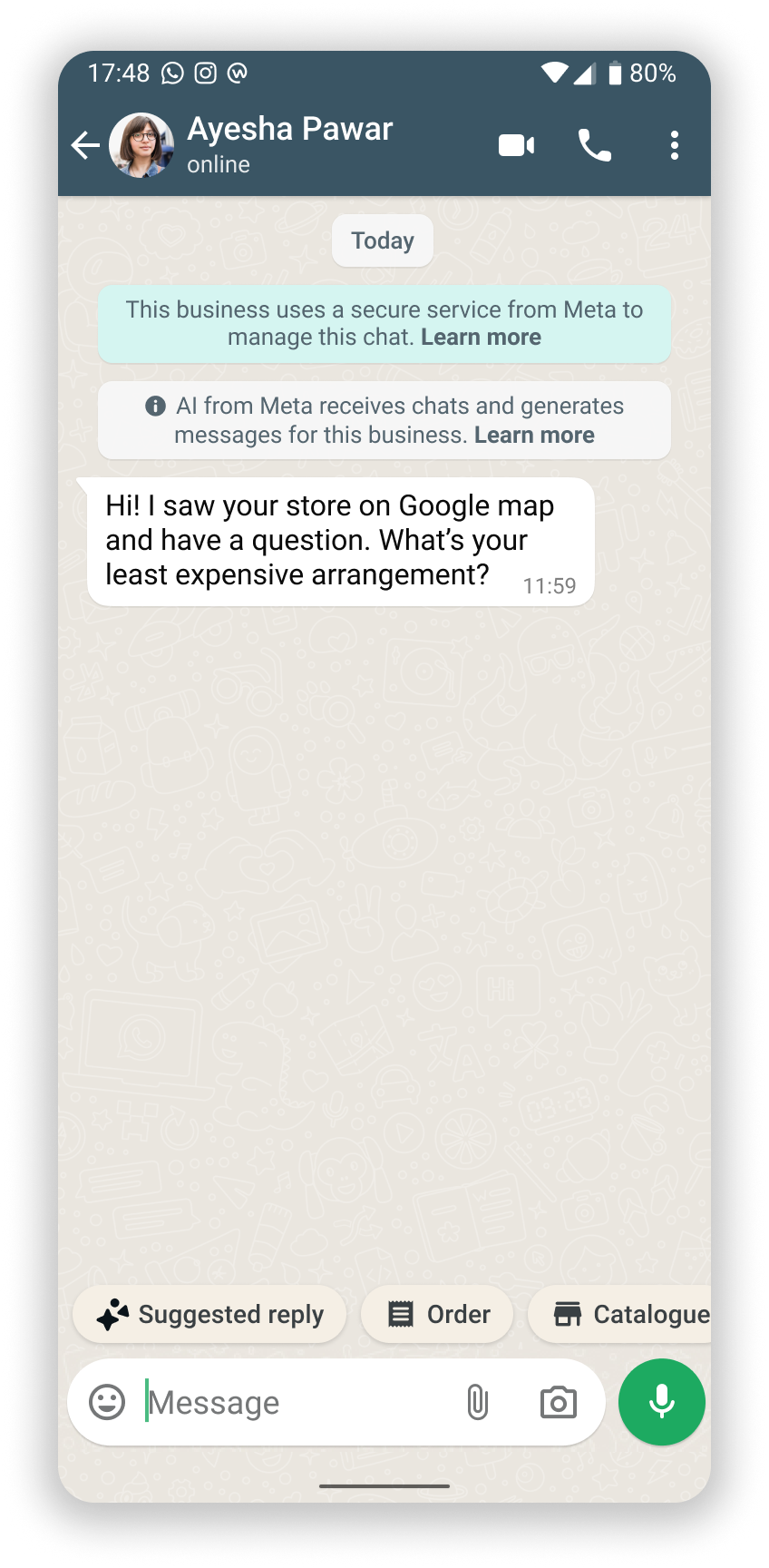 Activator — Suggested reply chip