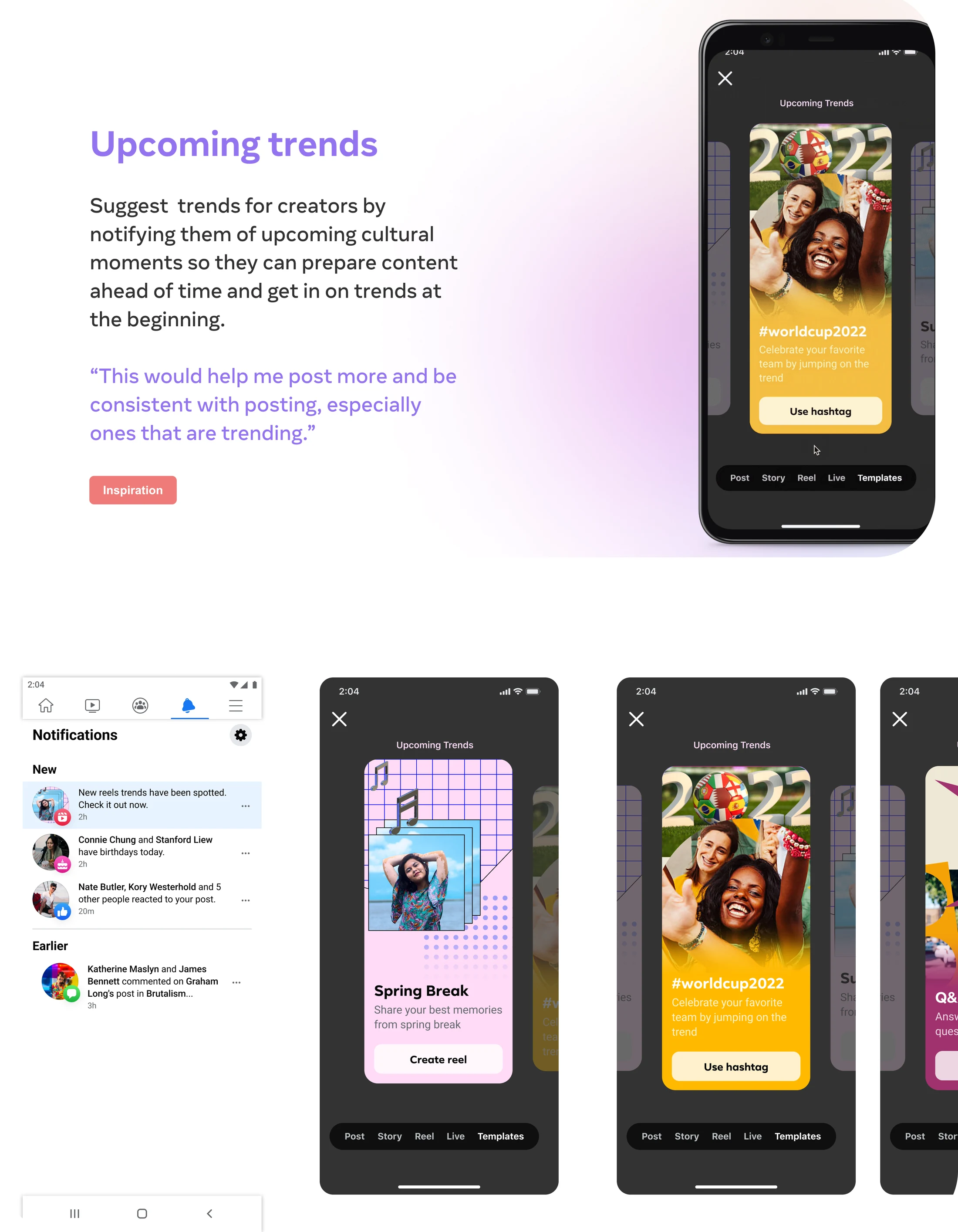 Upcoming trends — calendar of upcoming cultural moments creators can plan against.