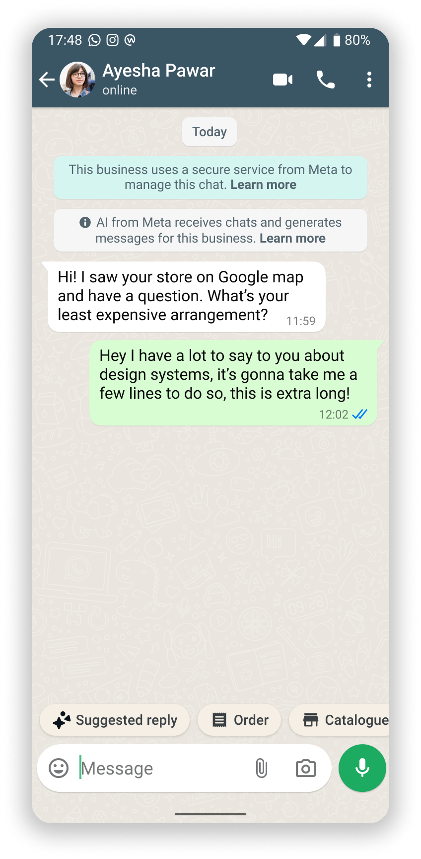 Flex suggestion sent